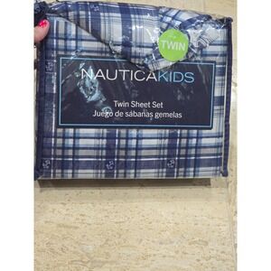 Nautica Kids Anchors Twin Set Fitted Flat‎ Pillowcase 3pc Set New